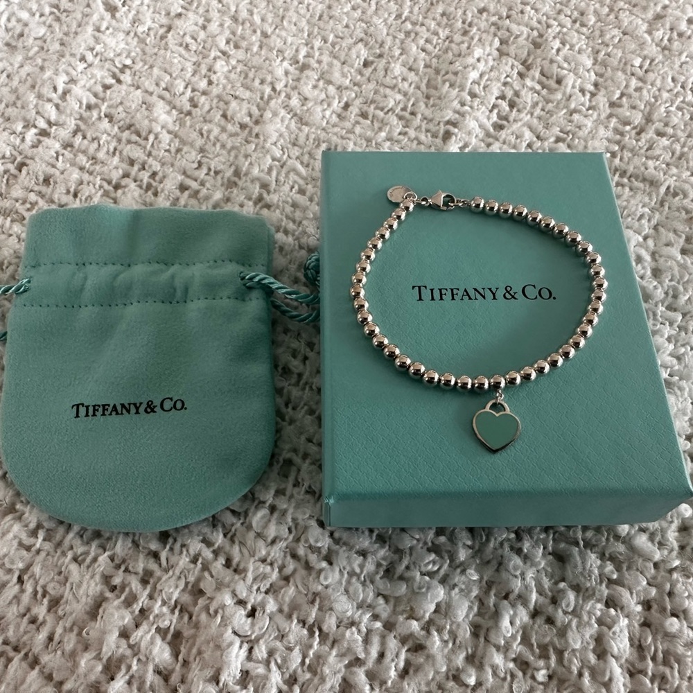 Tiffany Blue® Heart Tag Bead Bracelet. in Silver, 4 mm